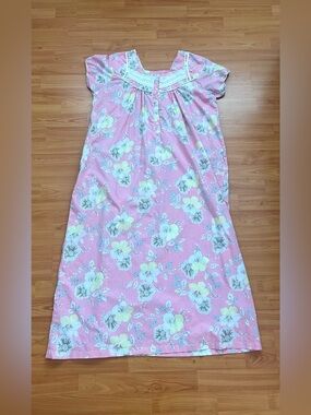 Juliet Floral Print Lace Trim Duster/Nightgown
